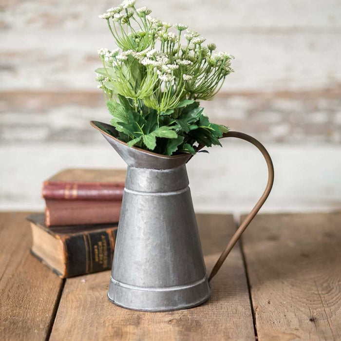 Rustic Style Galvanized Milk Jug Metal Vase Pitcher