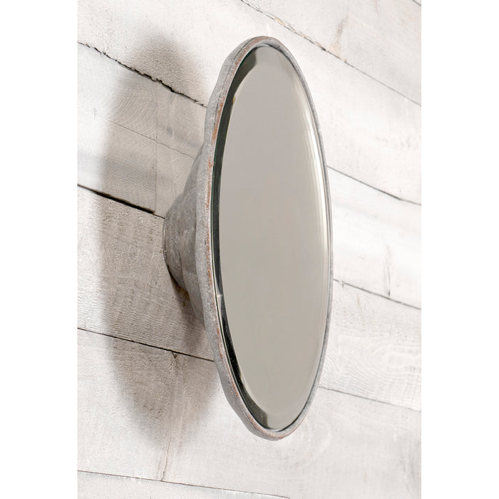 Red Co. Decorative Round Metal Wall-Mounted Accent Mirrors with Distressed Zinc Finish, Set of 2