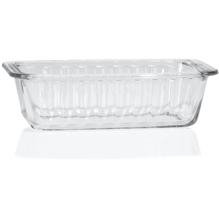 Red Co. 9.75” x 2.75” Clear Borosilicate Glass 1.2 Quart Baking Pan with Handles, Rectangular