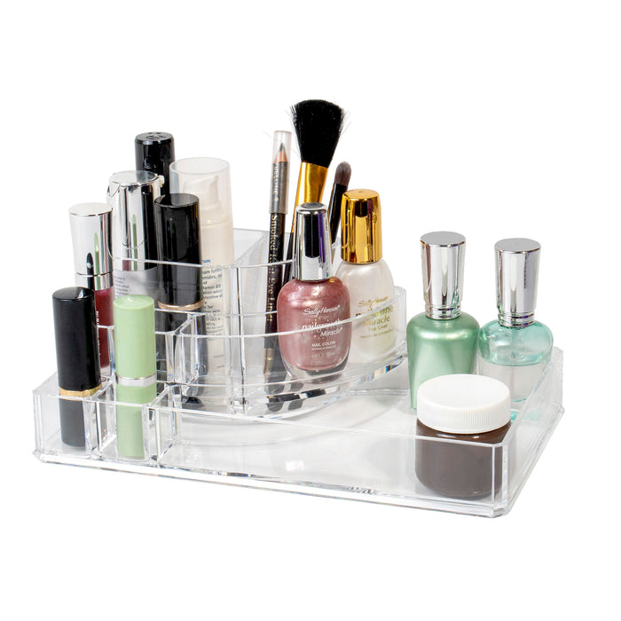 Red Co. Premium Quality Clear Plastic Makeup Palette Organizer - Cosmetic Display Case Jewelry Storage Box Brush Holder