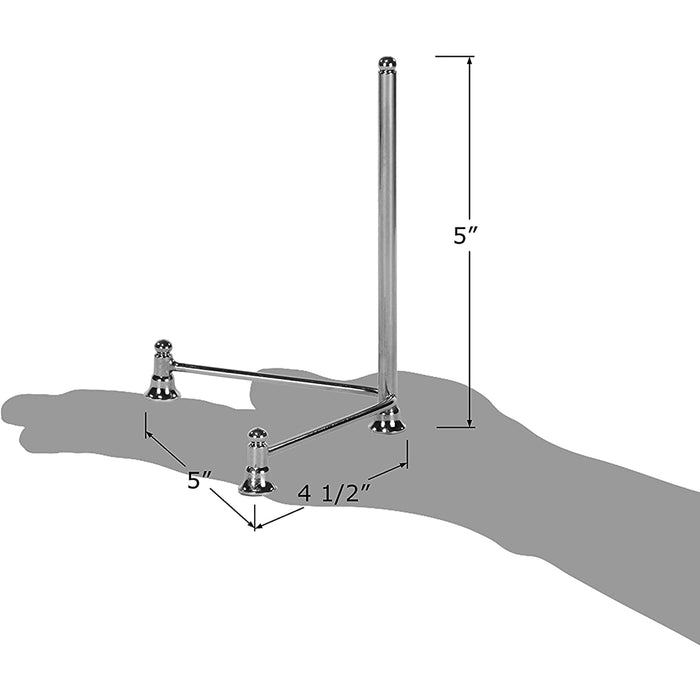 Red Co. Minimalist Decorative Polished Nickel-Plated Display Stand and Art Holder Easel, 5" Height