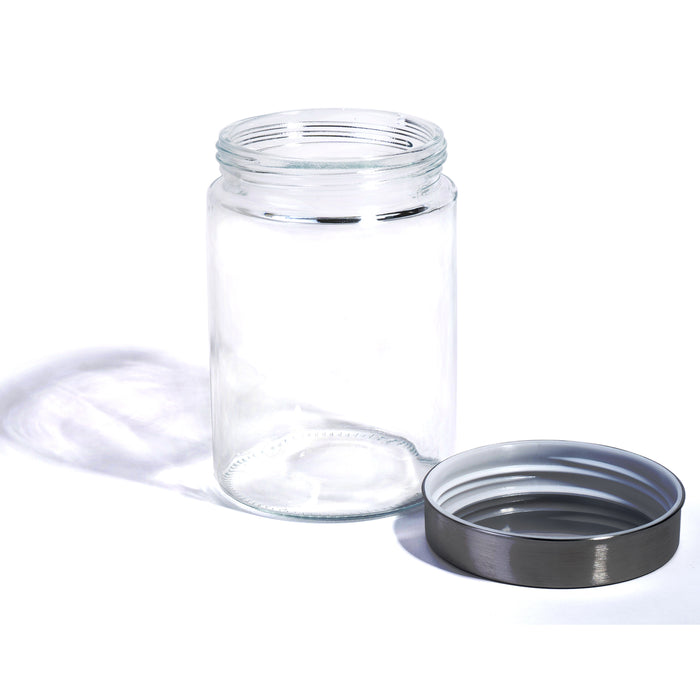 Food Saver Tall Clear Glass Storage Container Jar with Airtight Lid, 50 oz