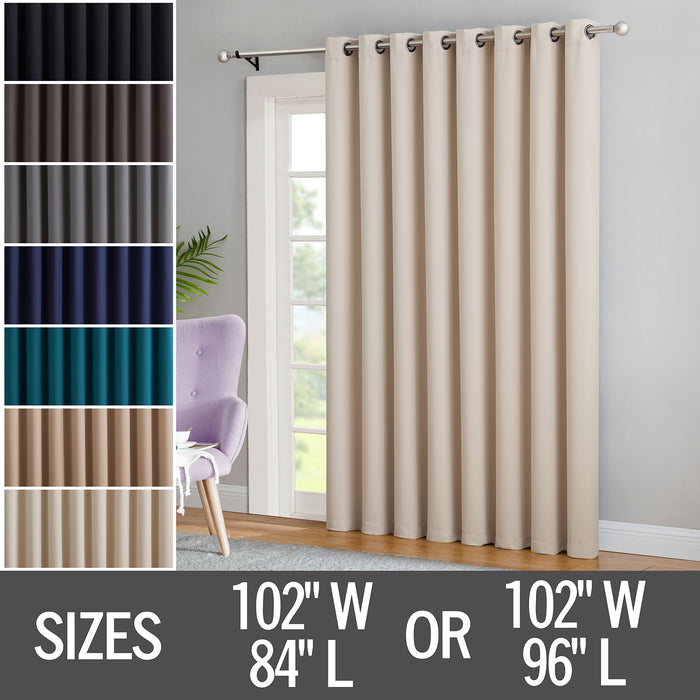 Red Co. Thermal Blackout Curtain with Grommets - Single Panel