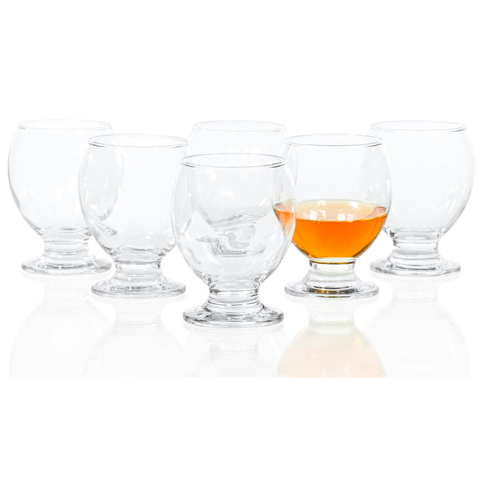 Red Co. Clear Wine Drinking Glass Goblet with Short Stem, 7.6 Oz., Set of 6