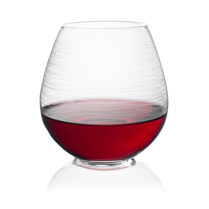 Bisou Stemless Red & White Wine Glasses, Set of 4