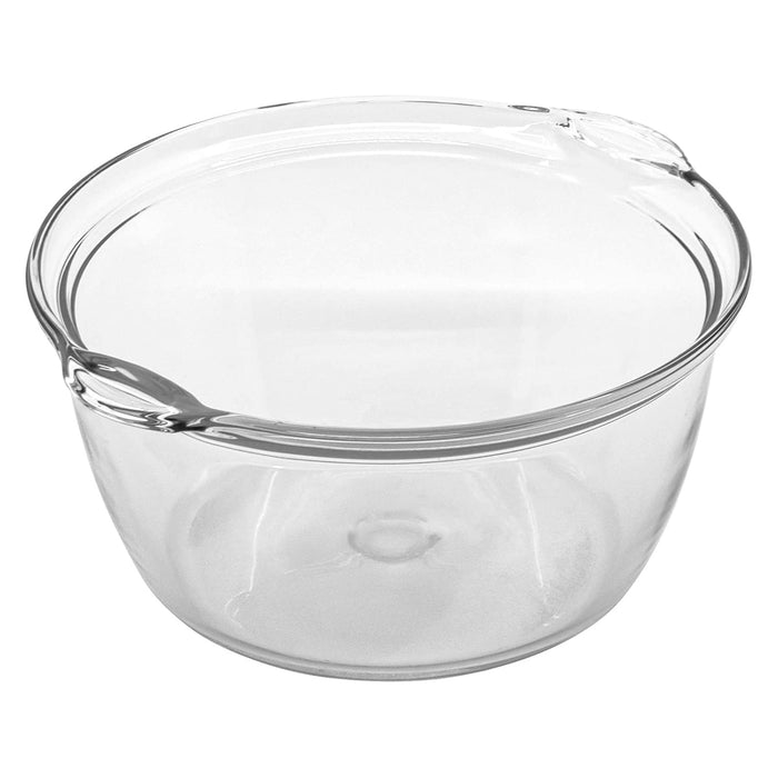 Red Co. Large Clear Glass Oven Safe Bowl with Side Handles, for Mixing, Storage, Serving, Cooking - 2.2 Liter