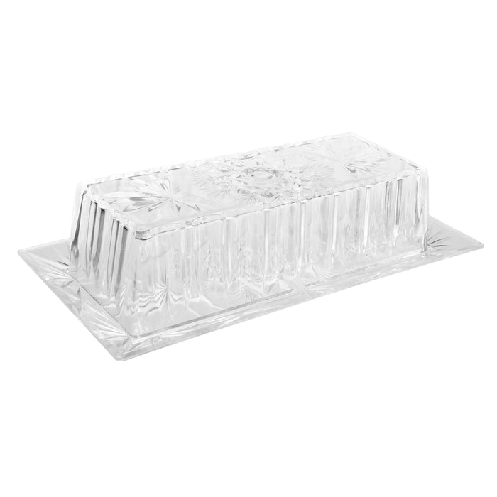 Snowflakes Break Resistant Plastic Butter Dish with Lid