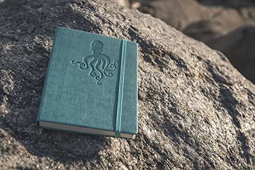 Red Co Journal with Embossed Octopus, 240 Pages, 5"x 7" Lined, Turquoise