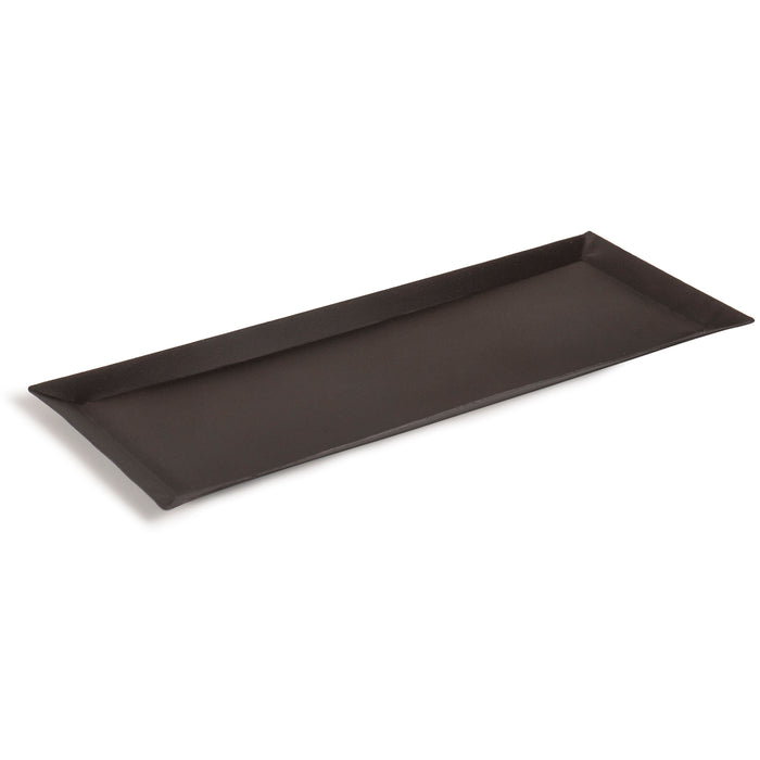 Red Co. 11” x 4.5” Decorative Rectangular Iron Tabletop Display Plate Tray in Matte Black Finish