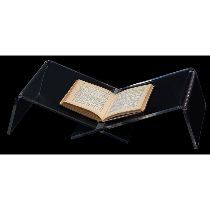 Red Co. Clear Acrylic Book Holder 2 Piece Reading Display Stand for Open and Closed Books, Magazines, Textbooks 19” x 10” x 3.8”