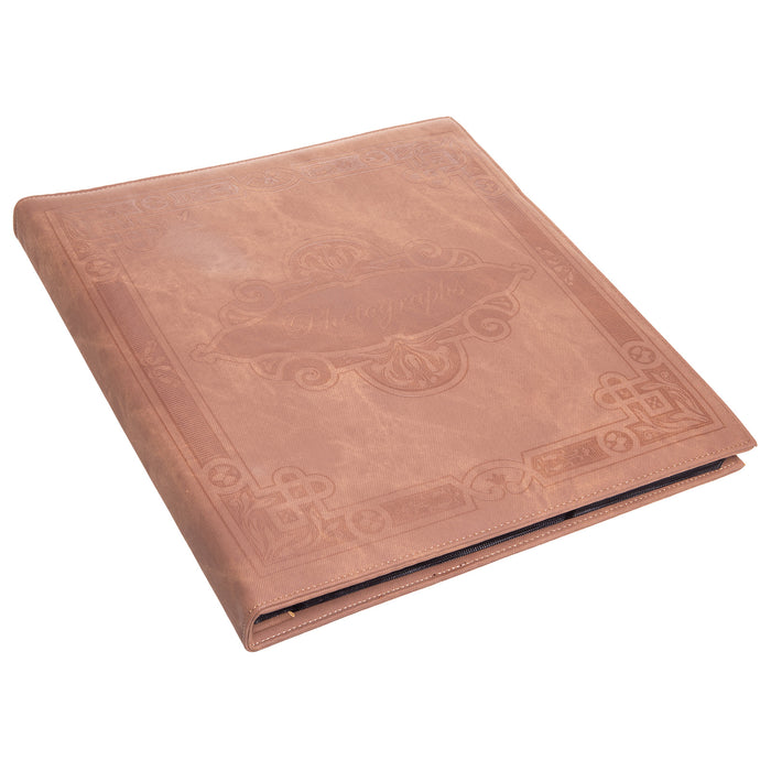 Red Co. Faux Leather Family Photo Album with Embossed Decorative Borders – Holds 500 4x6 Photographs