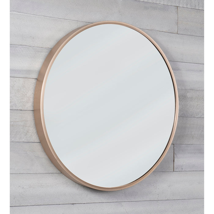 Red Co. Round Wall Accent Mirror with Brushed Metal Frame, Large