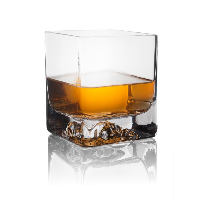 Iceberg Whiskey Glasses, Square - 6.7 Ounce - Set of 2