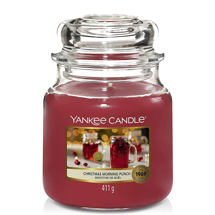 Yankee Candle Christmas Morning Punch — Magical Christmas Morning Collection — Iconic Original Glass Jar Candle — Medium - 14.5oz - 75 Hours Burn Time