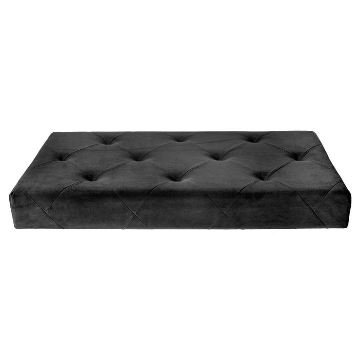 Velvet Rectangular Luxury Storage Ottoman with Padded Seat, Upholstered Collapsible Folding Bench & Foot Rest, 16x30 Inches