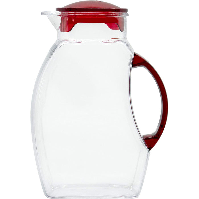 Red Co. 2.5 Litre Plastic Pitcher with Lid for Water, Iced Tea, Lemonade, Cold Beverages