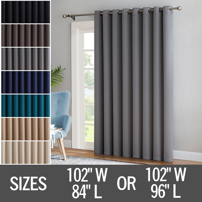 Red Co. Thermal Blackout Curtain with Grommets - Single Panel