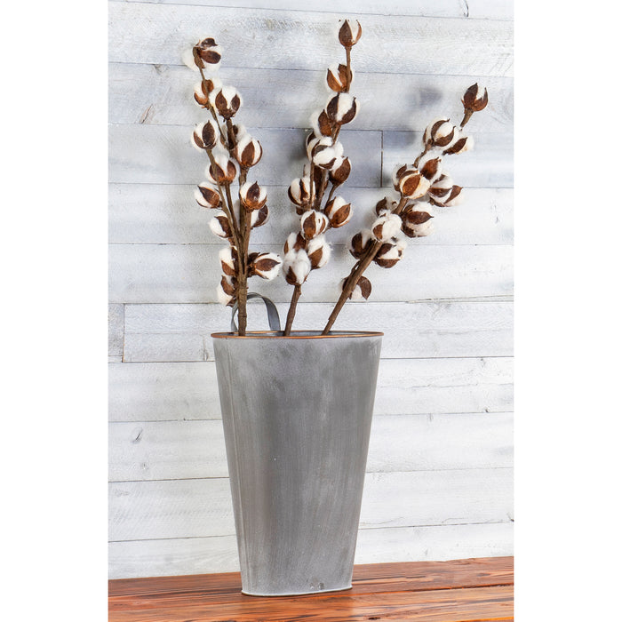 Red Co. Farmhouse Style Galvanized Metal Floor Hanging Multifunctional Bucket in Brushed White