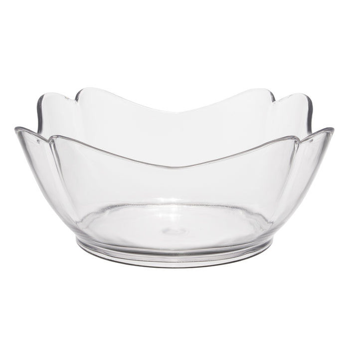 Premium Clear Acrylic Tulip Design Serving Bowls for Fruits or Salads 45oz. - Set of 2