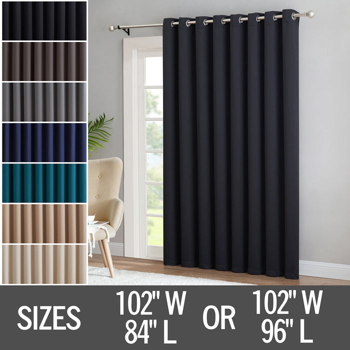 Red Co. Thermal Blackout Curtain with Grommets - Single Panel