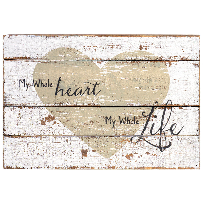 Red Co. My Whole Heart - My Whole Life Shabby Chic Pallet Sign