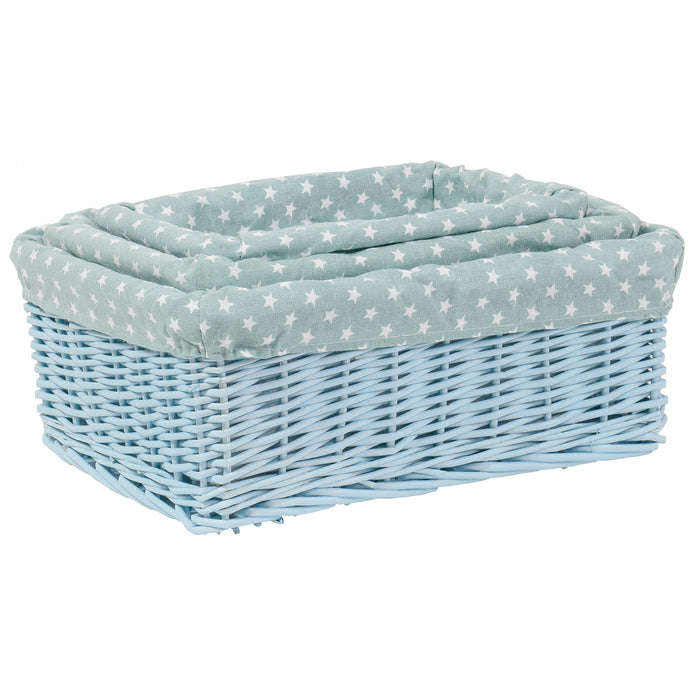 Red Co. Multi-Purpose Rectangular Nesting Blue Basket Set of 3, Storage Containers, Home Organizers