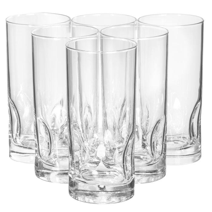 Red Co. Premium Clear Glass Iced Tea Drinking Glasses, Water Juice Soda Beverage Tall Tumblers, Set of 6, 13 fl oz