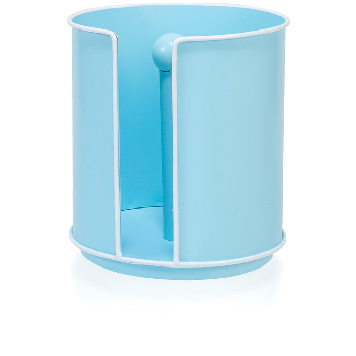 Red Co. 7” Metal Vertical Freestanding Tabletop Paper Towel Holder Stand, Baby Blue/White Rim