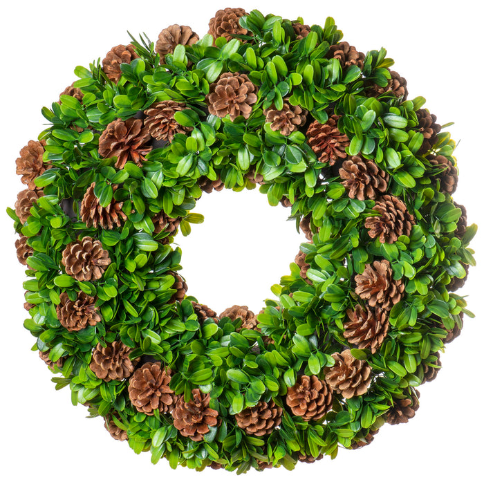 Red Co. 22" Boxwood Wreath, Artificial Home Décor for Fall Winter Spring Summer