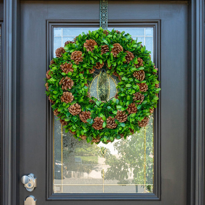 Red Co. 22" Boxwood Wreath, Artificial Home Décor for Fall Winter Spring Summer