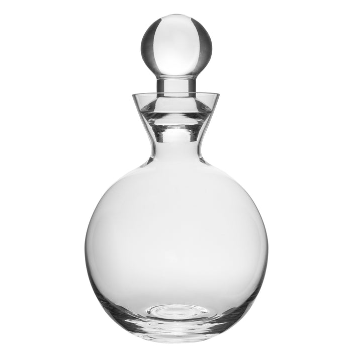 Clear Glass Round Bottle Liquor Decanter with Stopper, 27 Ounce