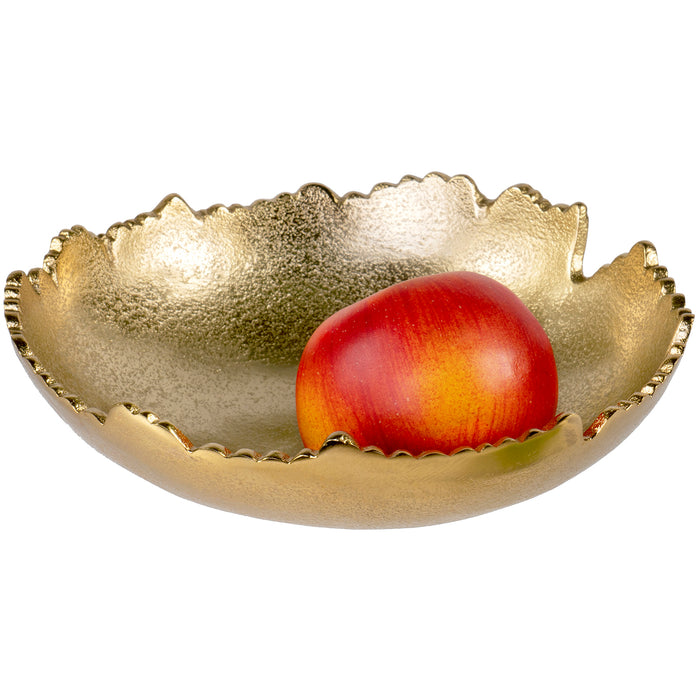 Gold Moon Decorative Torn Hammered Centerpiece Bowl, 9 Inches