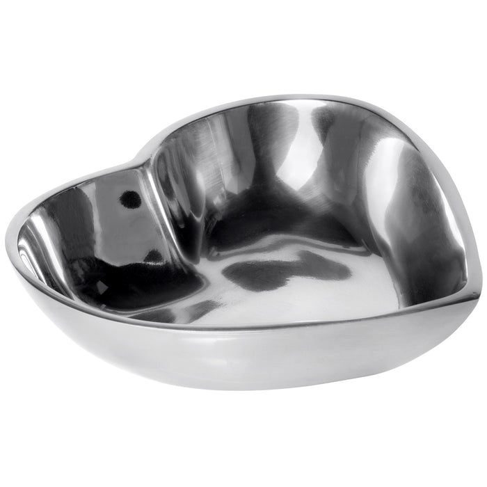 Red Co. Lovely Decorative Aluminum Heart Shaped Bowl, Catch All Tray Home Décor Centerpiece — 6 Inches