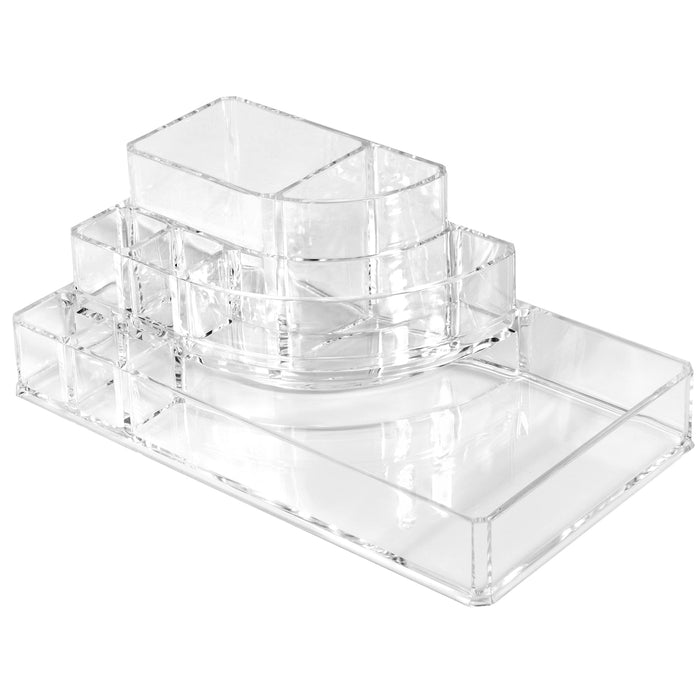 Red Co. Premium Quality Clear Plastic Makeup Palette Organizer - Cosmetic Display Case Jewelry Storage Box Brush Holder