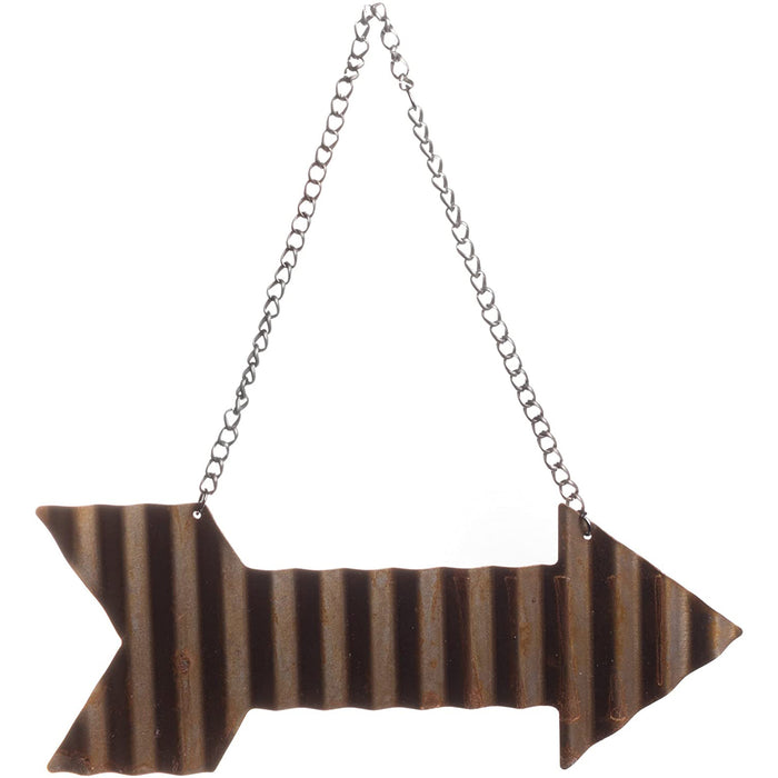 Reclaimed Small Metal Rustic Arrow Ornament with Hanger, 4-inch