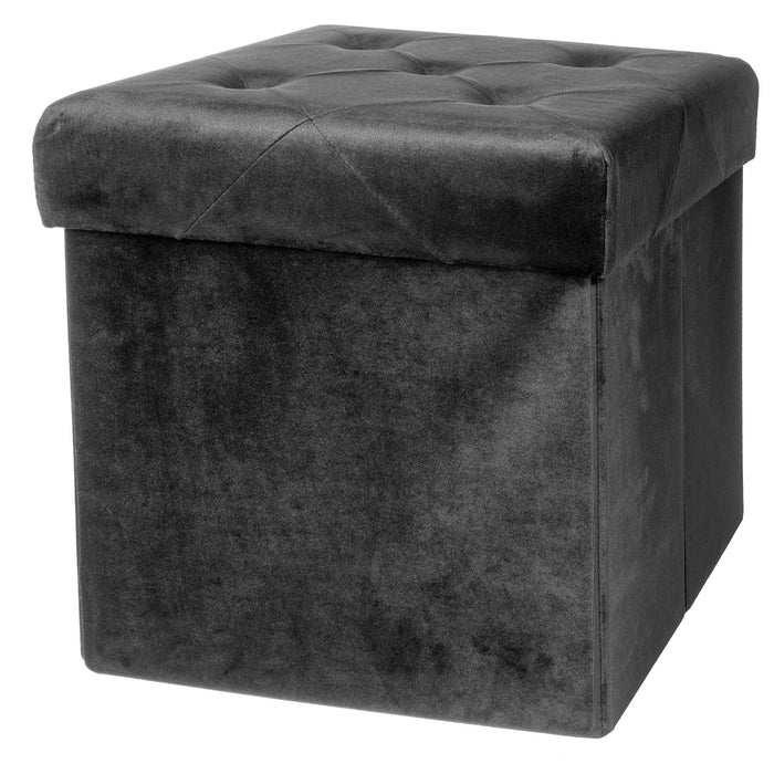 Red Co. Square Luxury Storage Ottoman with Padded Seat, Upholstered Collapsible Folding Bench & Foot Rest, 15 Inches