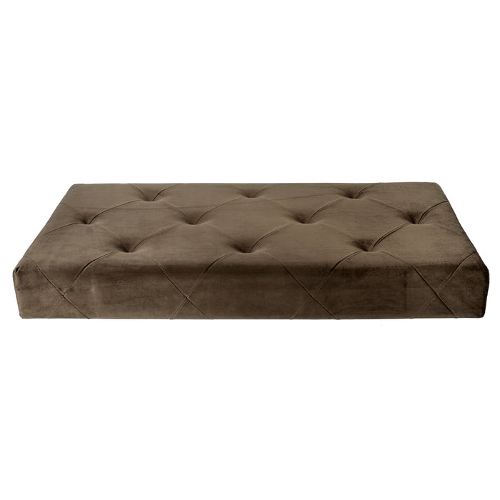 Velvet Rectangular Luxury Storage Ottoman with Padded Seat, Upholstered Collapsible Folding Bench & Foot Rest, 16x30 Inches