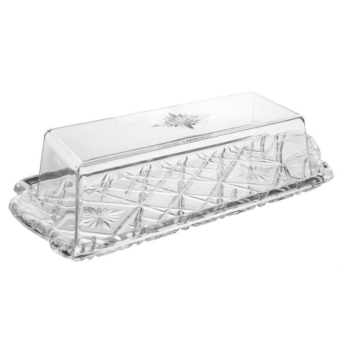 Fancy Break Resistant Plastic Butter Dish with Lid