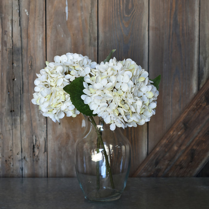 Red Co. Cream White Faux Silk Blooming Hydrangea Pick Bouquet, 13 Inches