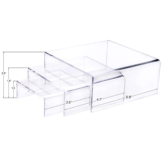 Medium Low Profile Riser 3 pcs Set in Clear Acrylic by Tripar