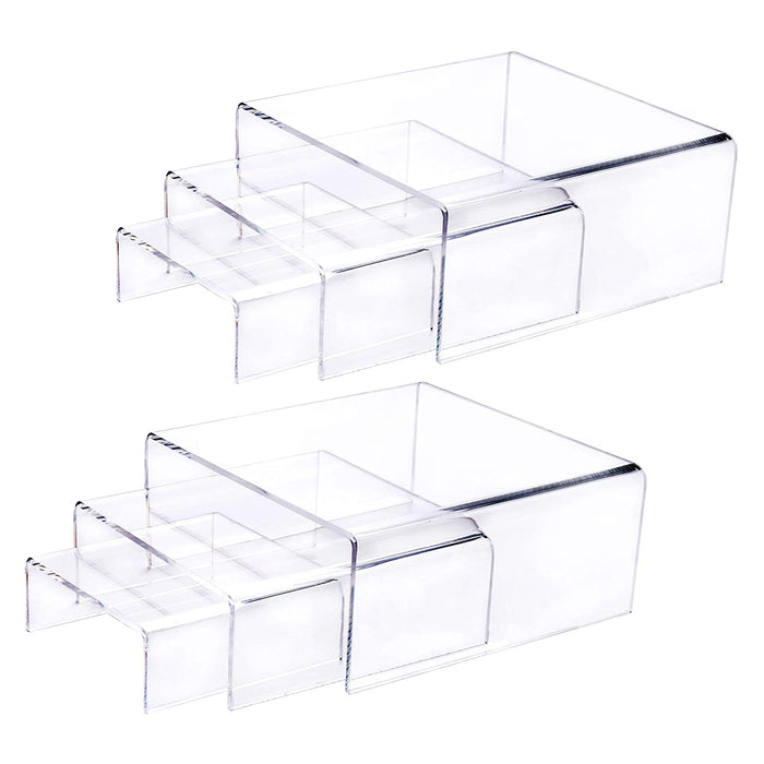 Set of 3 Low Profile Acrylic Display Riser - Jewelry, Cosmetics, Figure Showcase