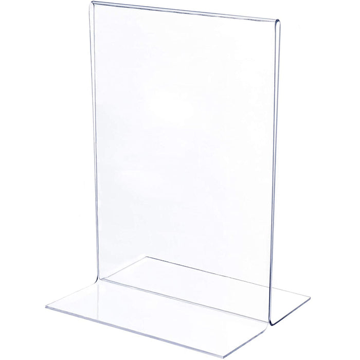 Red Co. Premium Quality Acrylic Sign Holder 5 x 7 - T Shaped Double Sided, Extra Thick Durable Quality, Photo, Menu, Ad Display