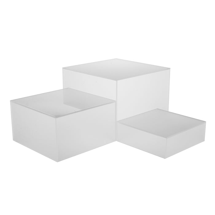 Set of 3 Acrylic Cube Display Nesting Risers with Hollow Bottoms