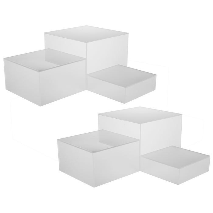 Set of 3 Acrylic Cube Display Nesting Risers with Hollow Bottoms