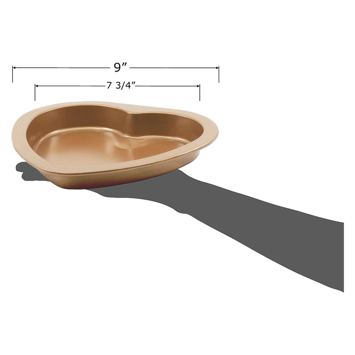 Non-Stick Original Heart-shaped Baking Pan in Copper Finish - 9-Inch