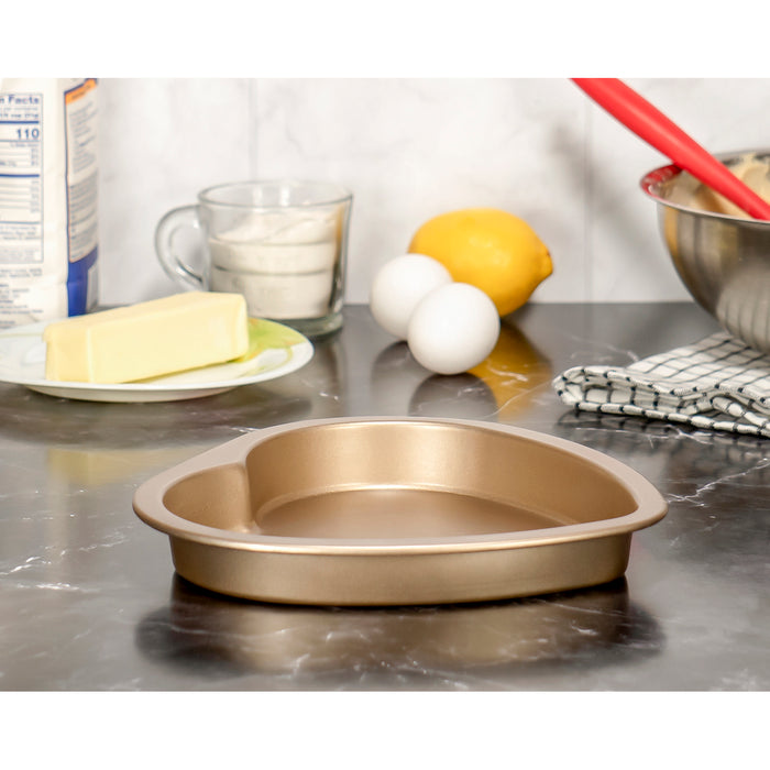 Non-Stick Original Heart-shaped Baking Pan in Copper Finish - 9-Inch