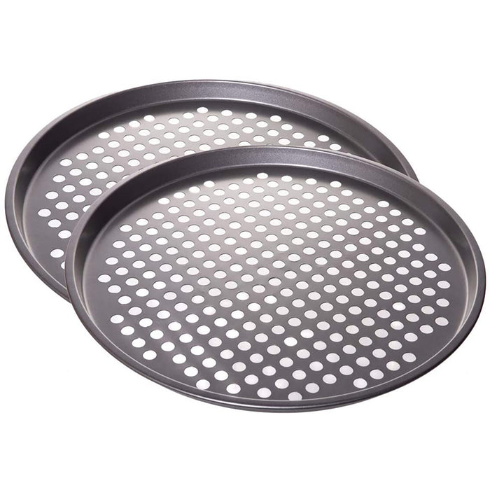 Nonstick Coating Carbon Steel Pizza Baking Pan - Crisper with Holes, 13"