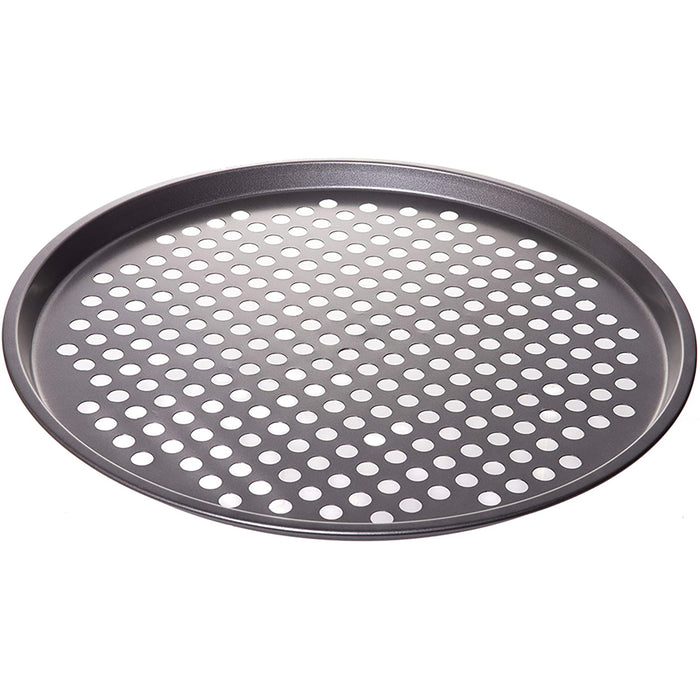 Nonstick Coating Carbon Steel Pizza Baking Pan - Crisper with Holes, 13"