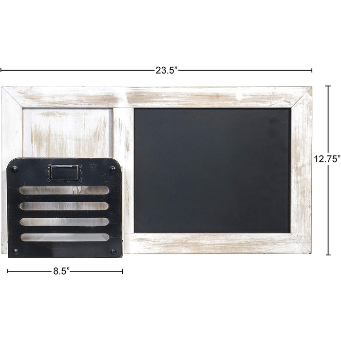 Red Co. 24 Inch Slate Wall Chalkboard with Single Pocket Organizer, Wood and Metal