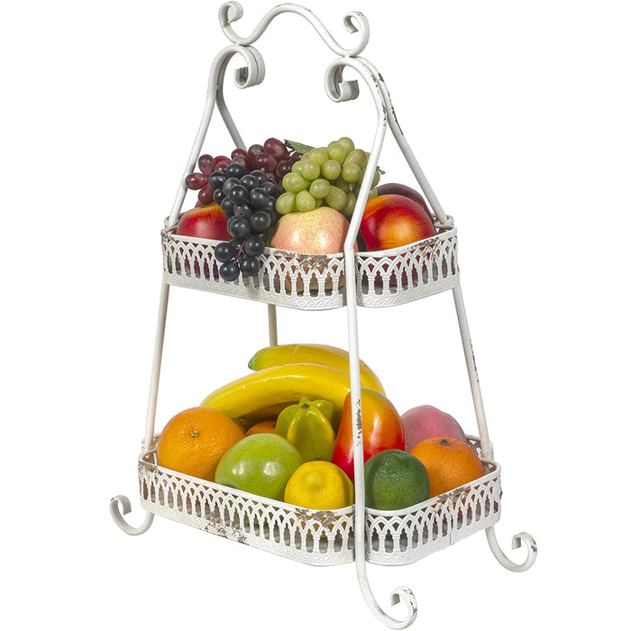 Red Co. Two-Tier Chantilly Tray, Serving Stand for Appetizers, Desserts, Cupcakes - Great for Weddings, Holidays, Birthday Parties, Home Decoration